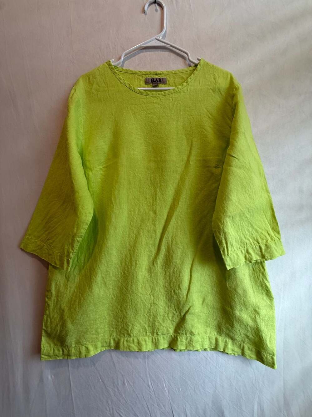Flax Linen Top Size M Green